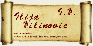 Ilija Milinović vizit kartica